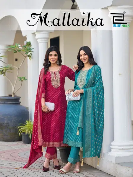 Mallaika By Blue Hills Rayon Wholesale Anarkali Kurti With Bottom Dupatta In India